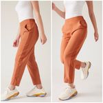 Athleta Brooklyn Ankle Pants High Rise Size 6 Orange Pull On Photo 1