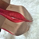 Sole Society  | Red Corduroy Pointed Brown Block Short Heel | Size 9 Photo 3