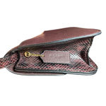 Coach  C6777 Snake Embossed Cross Body Metallic Cherry Oxblood Pebbled Leather Photo 3