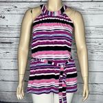 Lane Bryant NWT Sz 22/24 Stripe Illusion Collection Tank Top Blouse w/ Tie Belt Photo 0