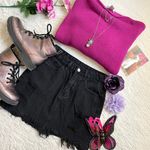 Distressed Black denim mini skirt Size XS Photo 1