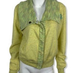 BKE  Womens Sweater Small Yellow Snap Front Lounge Streetwear‎ Cozy Retro Photo 0