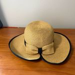 Hatpoint Women's Packable Straw Sun Hat Bow Cutout Scallop‎ Detail Beach Casual Tan Photo 2