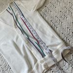 Vintage Rainbow Stripe Design V Neck Long Sleeve Cardigan Beige (Small) classic White Photo 5