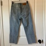 Fun Fringe Jeans Raw Hem Denim Slim Straight Leg Blue Size 29 Photo 4