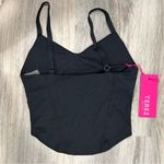 Terez NWT  Corset Crop Top Athletic Bra Tank Black w/ Black Gemstone Size XXS Photo 5