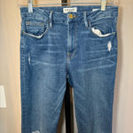 frame denim Frame‎ Denim Le Crop Mini Boot Distressed Jeans Medium Wash Size 28 Photo 1