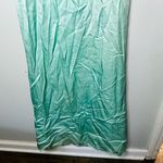 LAPOINTE Metallic Mint Green Halter Neckline Backless Satin Gown Dress Size 4 Photo 6
