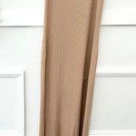 Reformation Bliss Maxi Knit Ribbed Dress Tan Camel Size L Photo 2