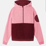 Outdoor Voices Mega pink and maroon Sherpa half zip hoodie oversized Photo 0