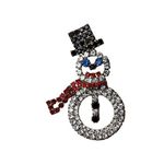 Vintage Snowman Rhinestone Moving Scarf Christmas Holiday Women’s Brooch Pin Red Photo 1