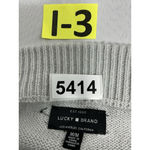 Lucky Brand Womans Long Sleeve Pullover Sweater M/M Gray Black Stripe Scoop Neck Photo 2