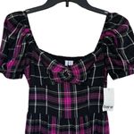 Bar III XX-Small Mini Dress Puff Sleeve Smocked Sweetheart Neck Ruffled Purple Photo 1