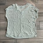 Hayden  V-Neck Ribbed Tee - Light Green Photo 4