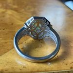 Natural Tsavorite Garnet Moissanite Sterling Silver Ring Size 8 Photo 4