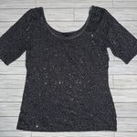 Banana Republic  Sequin Sparkle Gray Shirt Blouse Photo 0