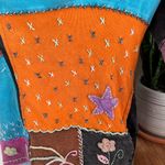 Vintage Patchwork Embroidered Zip Hoodie Multicolor Boho Festival Jacket medium Black Photo 7