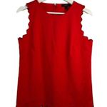 J.Crew Red Scallop Grommets Sleeveless Crew Neck Top E8749 Back Zip Women’s 4 Photo 1