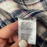 Paper Crane plaid sleeveless shirt dress Fringe hem Red white blue Size S Cotton Photo 9