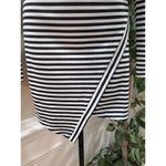 Tea & Cup Black White Striped Long Sleeve Back Zip Knee Length Dress Size Small Photo 3
