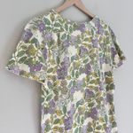 Kate Spade NWT Kate Quinn Women’s Floral Short Sleeve Top in Green Purple White Size XS Photo 3