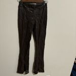 Vintage Havana Stretch Split Hem Flare Pants Faux Leather Chocolate Photo 2