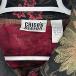 Chico's Chico’s Designs dark floral roses tapestry shirt jacket shacket button up M Photo 7