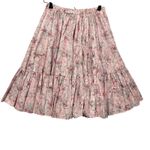 VTG Women Prairie Skirt M Pink Floral Full Tiered Ruffle Cottage Western Cowgirl Size M Photo 3