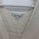 Blue Island  Ivory Silver Metallic Swim Coverup Dress Size Large Rayon Boho Photo 4