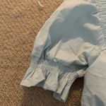 Privy  Blue Puff Sleeve Crop Blouse Photo 2