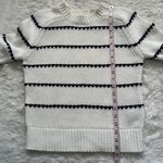 Madewell Sweater Textured Cotton Crewneck in Stripe Bright Ivory Navy Stripe S Photo 12