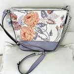 Coach  Canvas/leather Crossbody Bag With Floral Print Purple And White Photo 0