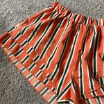 Zaful Orange & Green Vertical Stripped Lightweight Shorts | Size Small Photo 1