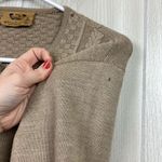Smartwool Womens Sweater Small Tan Zip Cardigan Cableknit Scoop Merino Wool Photo 3