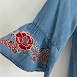 Philosophy Dress Womens Large Blue Floral Embroidered Boho Western Festival Photo 2