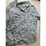 J. Jill Women’s Love Linen Essential Shirt Button Down Long Sleeve Paisley Purple Size undefined Photo 5