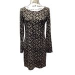 Aryeh knit dress. Cream on black geometric print. Size Medium Photo 3