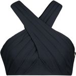 Cushnie et Ochs Bella women’s front cross black crepe crop top size 4 small Photo 7