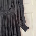 Ulla Johnson Amara Dress Noir Black Plisse Satin Mini Dress Size 4 Small Ruffle Photo 12
