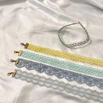 Early 2000's Whimsical Pastel Blue Silver Lace Choker Collar Necklaces Lot of 5 Photo 4
