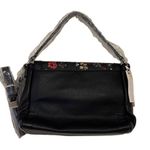 Magnolia and Vine Versa Collection Bag. Size Medium Black Leather flowers Magnet Photo 1