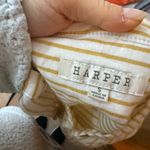 Harper  Yellow Striped Button Down Peplum Blouse Photo 2