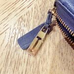 Isaac Mizrahi Women's Leather Wallet Navy Blue Zip Up Photo 5