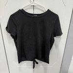 Aerie  Black Tie Back Short Sleeve Shirt Photo 1