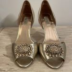 Badgley Mischka Lacie Peep Toe Metallic Heels Photo 2