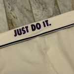 Nike NWOT  women's small white/purple capri yoga drifit jogger sweatpants Photo 3