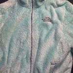 The North Face Womens Jacket Medium MintTeal Turquoise Fuzzy Plush Fleece Zip Up Photo 0