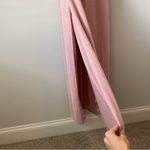 Adrianna Papell  Metallic Knit Draped Gown Rose Pink 4 Photo 9