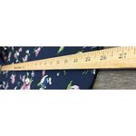 CHAPS  Womens Floral Print Button Down Shirt M Navy Blue Classic Preppy Feminine Photo 4