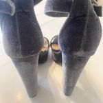 Bamboo Cute Gray velvet ankle straps platform sandals high heels Photo 4